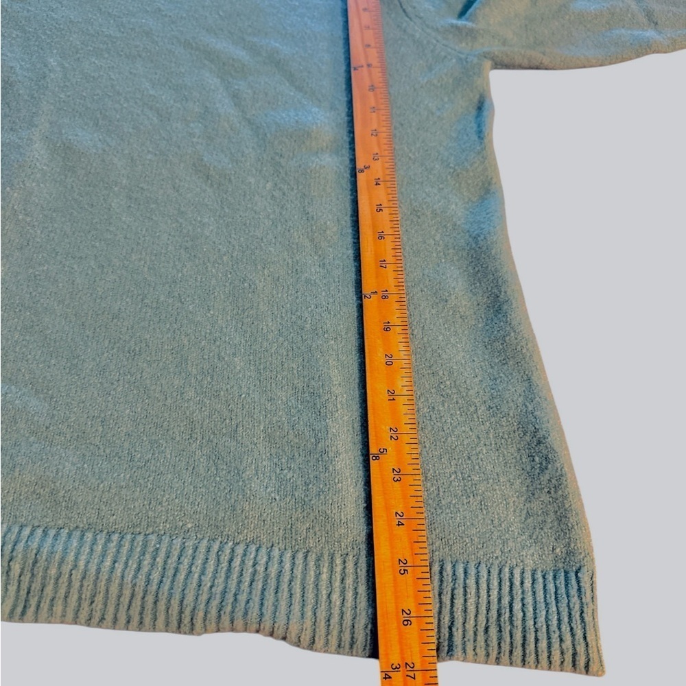J Jill Sweater Size Medium Aqua Blue Long Sleeve Mock Neck Relaxed Fit Soft - Picture 11 of 12